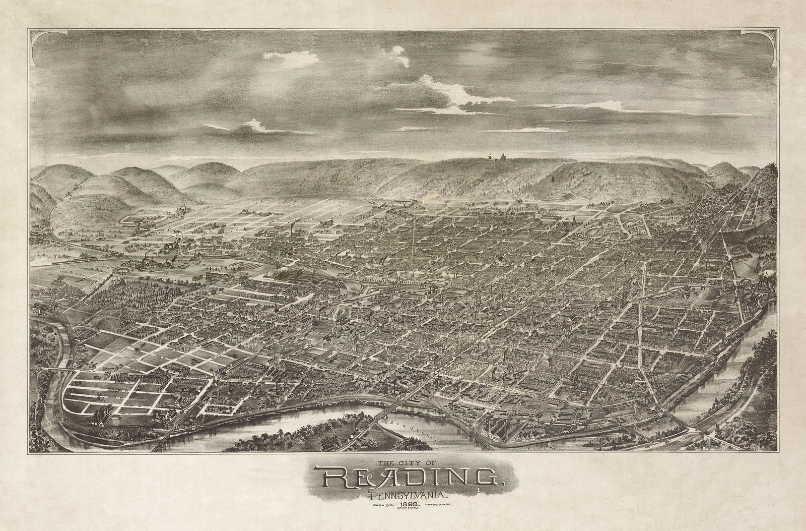 Reading, Pennsylvania, 1898, 1898 — antique map