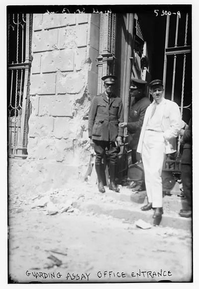 Guarding Assay Office Entrance, Wall St.