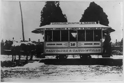 Double horse car used in Baltimore in 1885
