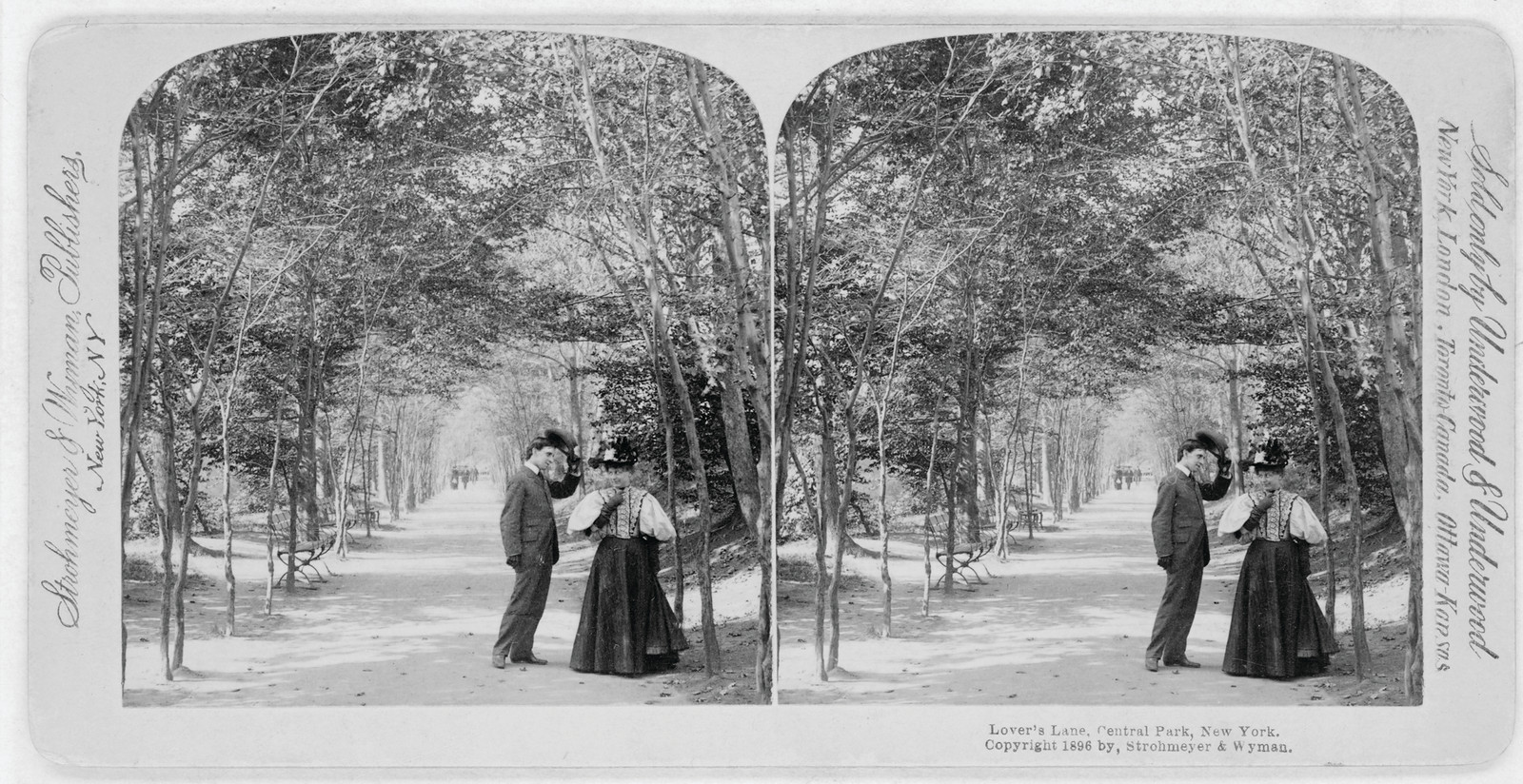 Lover's Lane, Central Park, New York, 1869 — historic photograph