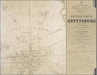 Map of the Battle Field of Gettysburg, Engineer Department USA