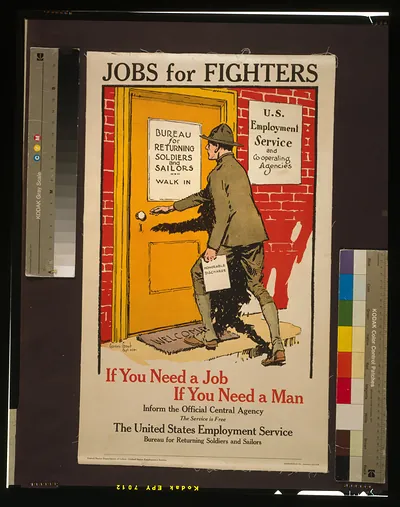 Jobs for fighters - If you need a job if you need a man inform the official central agency - The service is free / Gordon Grant Capt. U.S.A. Thomsen-Ellis Co. Baltimore New York.