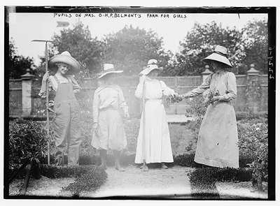 Pupils on Mrs. O.H.P. Belmont's farm for girls