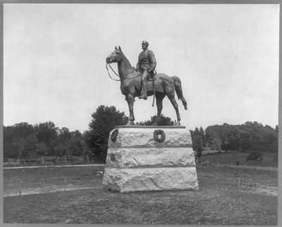 [George Gordon Meade, 1815-1872, statue at Gettysburg, Pa. full-length, mounted on horseback]