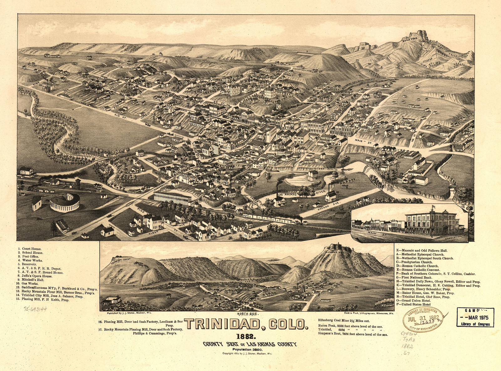 Trinidad, Colorado, 1882, 1882 — antique map