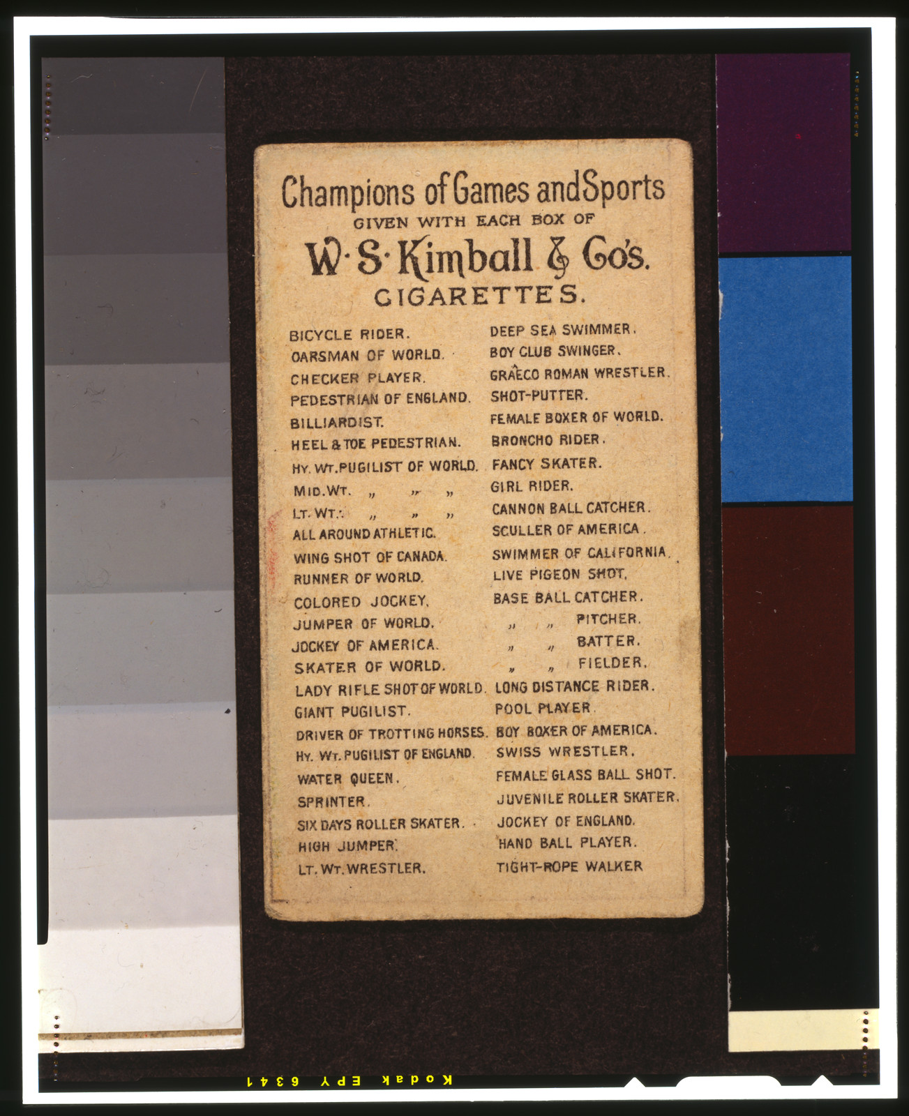 W.S. Kimball Champions (N184), 1888 — antique lithograph