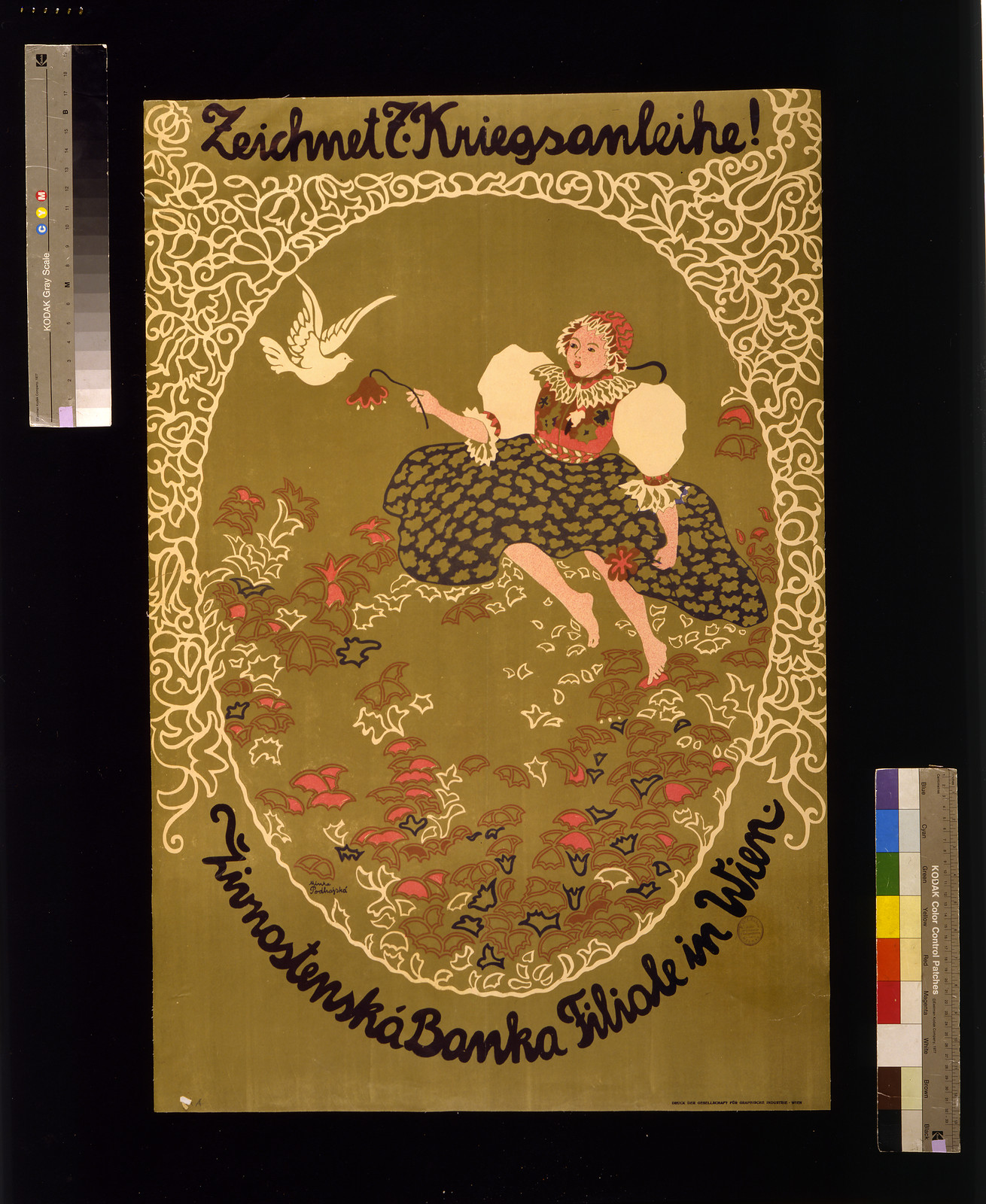 Zeichnet 7. Kriegsanleihe! Živnostenská Banka Filiale in Wien, 1918 — historic image