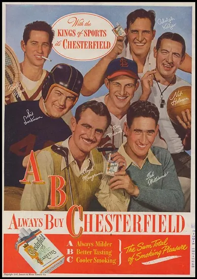 Always Buy Chesterfield: Kings of Sports cigarette advertisement