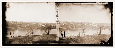 Fredericksburg Virginia. View of town from east bank of the Rappahannock