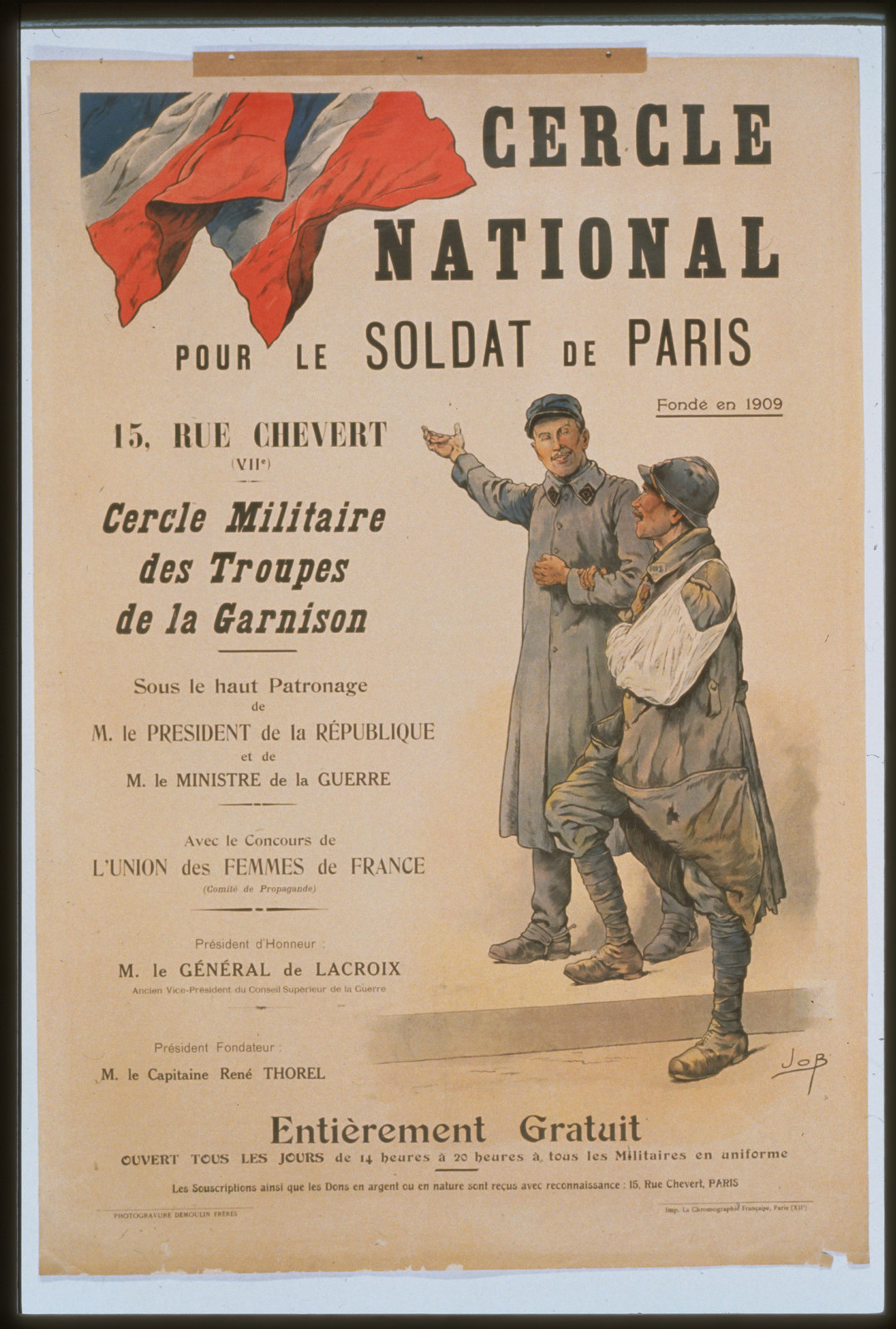 Cercle National pour le soldat de Paris, 1917 — vintage poster