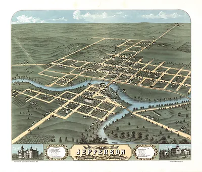 Bird's Eye View of Jefferson, County, Wisconsin