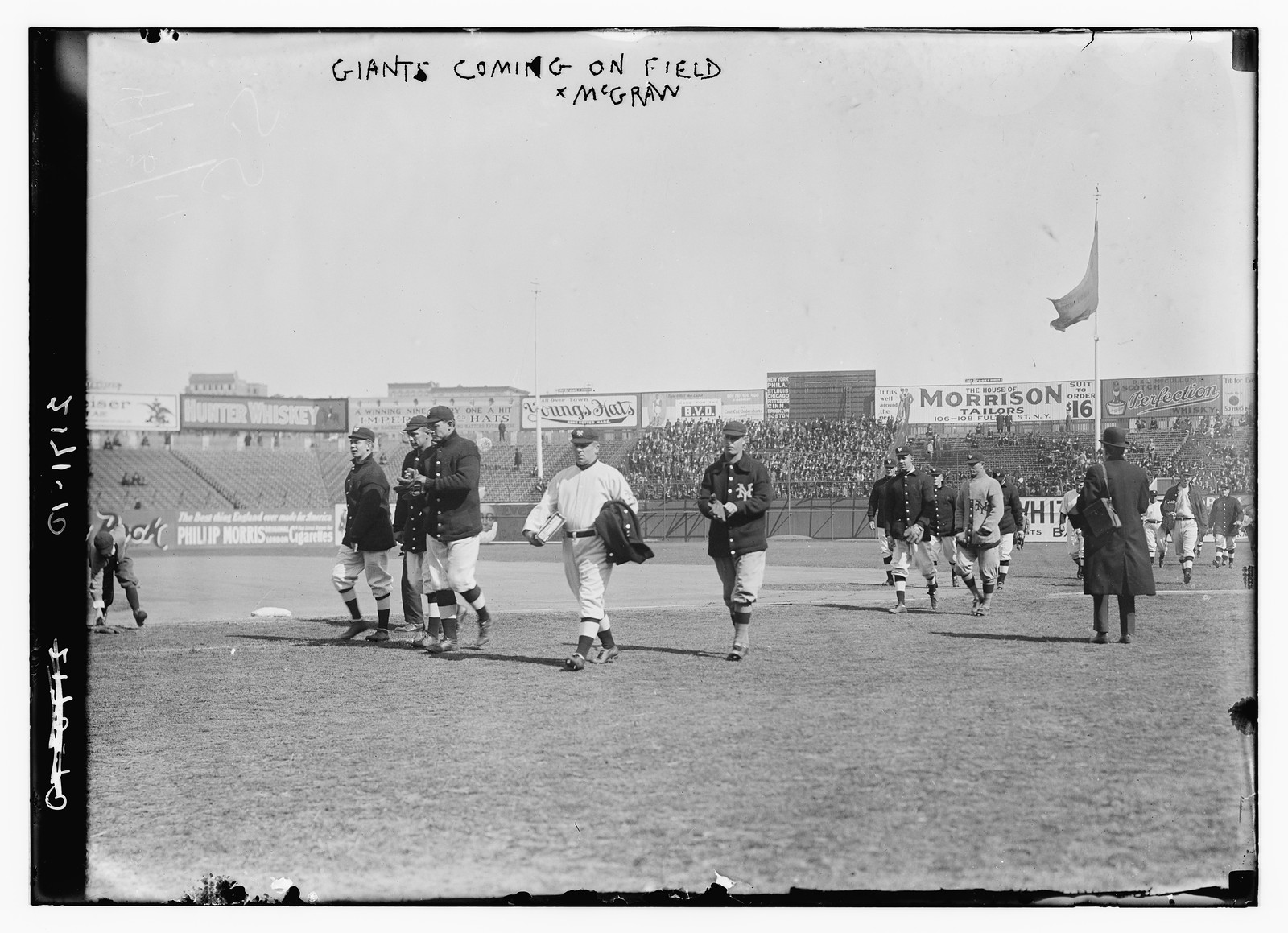 Giants walk onto field; John McGraw leads, New York, NL (baseball), [1911] — historic photograph