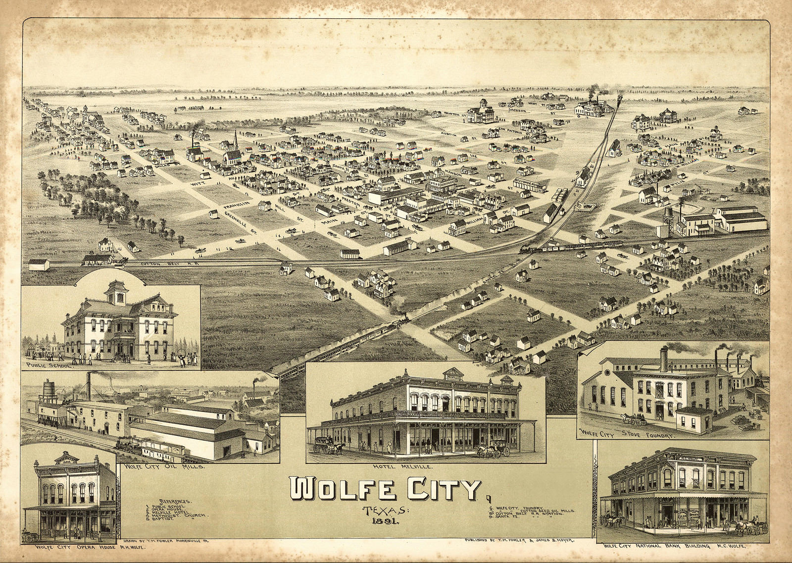 Wolfe City, Texas, 1891, 1891 — antique map