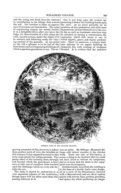 Wellesley College general view of the college building