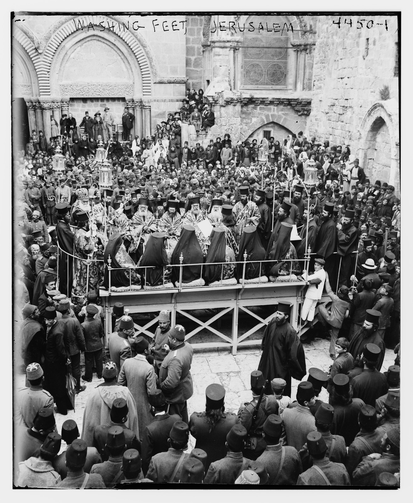 Washing feet -- Jerusalem, n/a — historic photograph