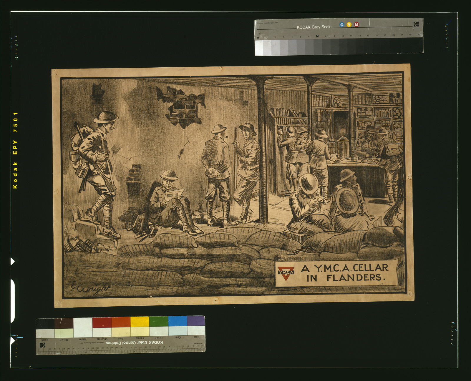 A Y.M.C.A. Cellar in Flanders, 1915 — historic image