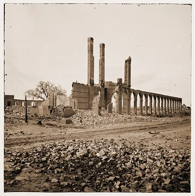 Charleston South Carolina. Ruins of north Eastern Railroad depot