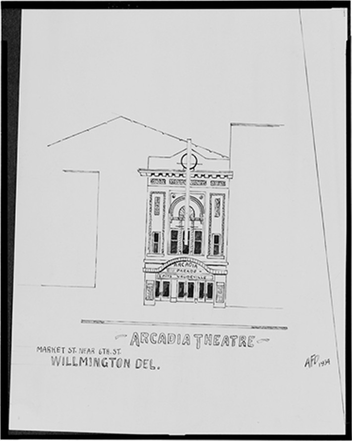 [Arcadia Theatre, Market St. near 6th St., Wilmington, Delaware] / AFD 1934., And Engineering (ADE) Drawings — historic drawing