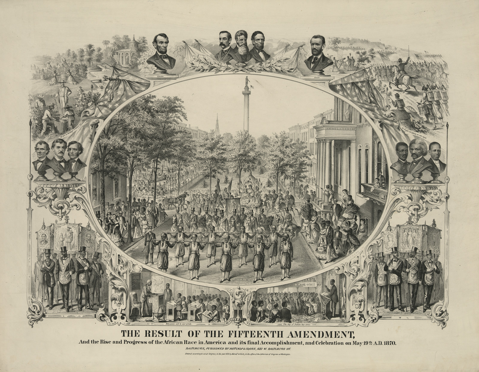 The Result of the Fifteenth Amendment, Celebration May 19, 1870 — historic image
