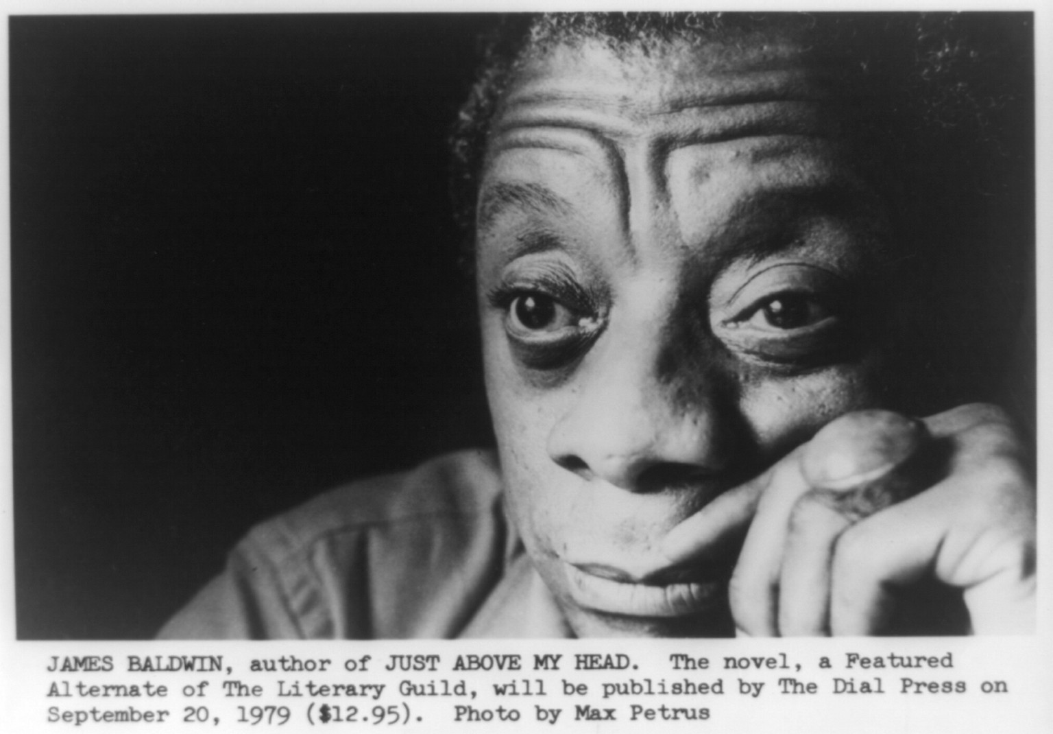 James Baldwin, author of Just above my head ... / photo by Max Petrus., [1979] — historic photograph