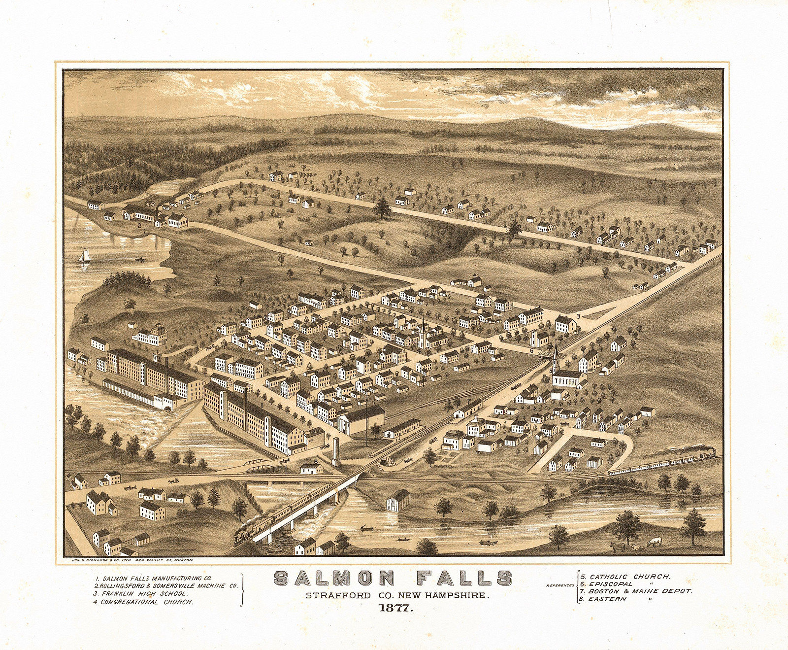 Salmon Falls, New Hampshire, 1877, 1877 — antique map