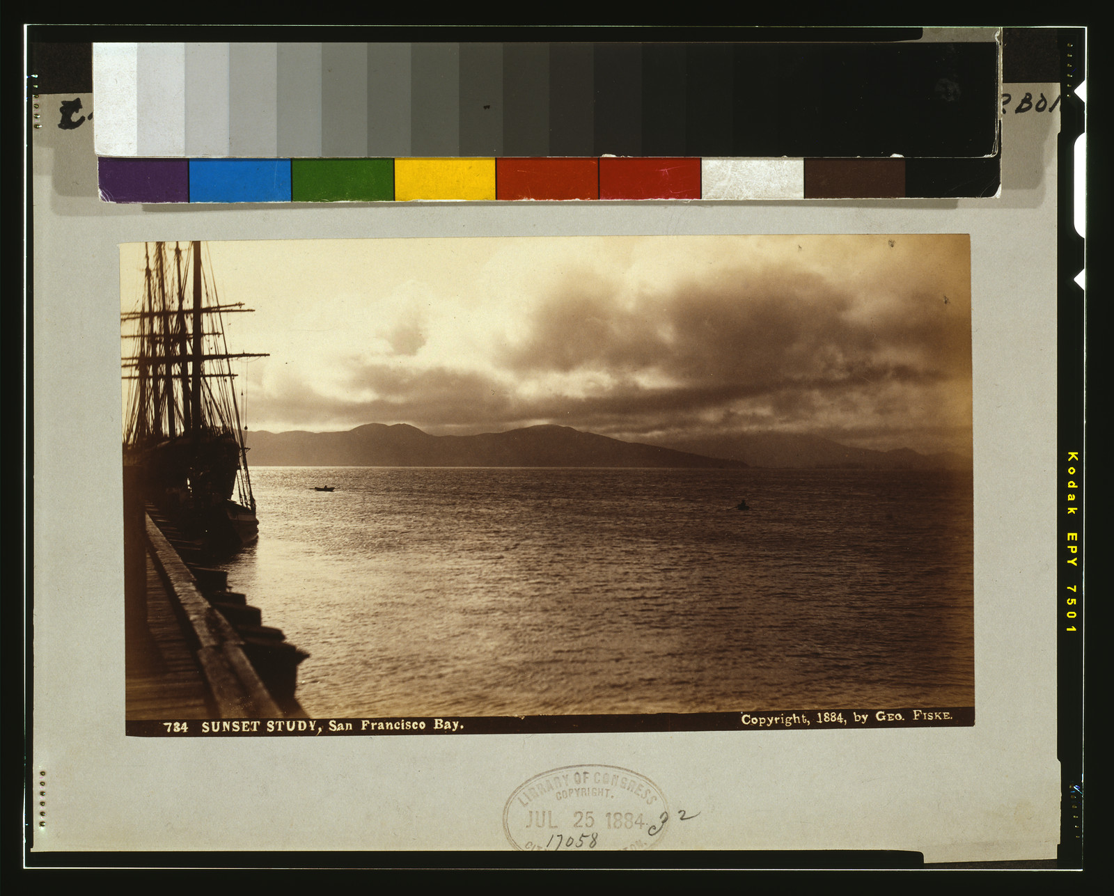 Sunset study, San Francisco Bay, c1884 July 25. — historic photograph