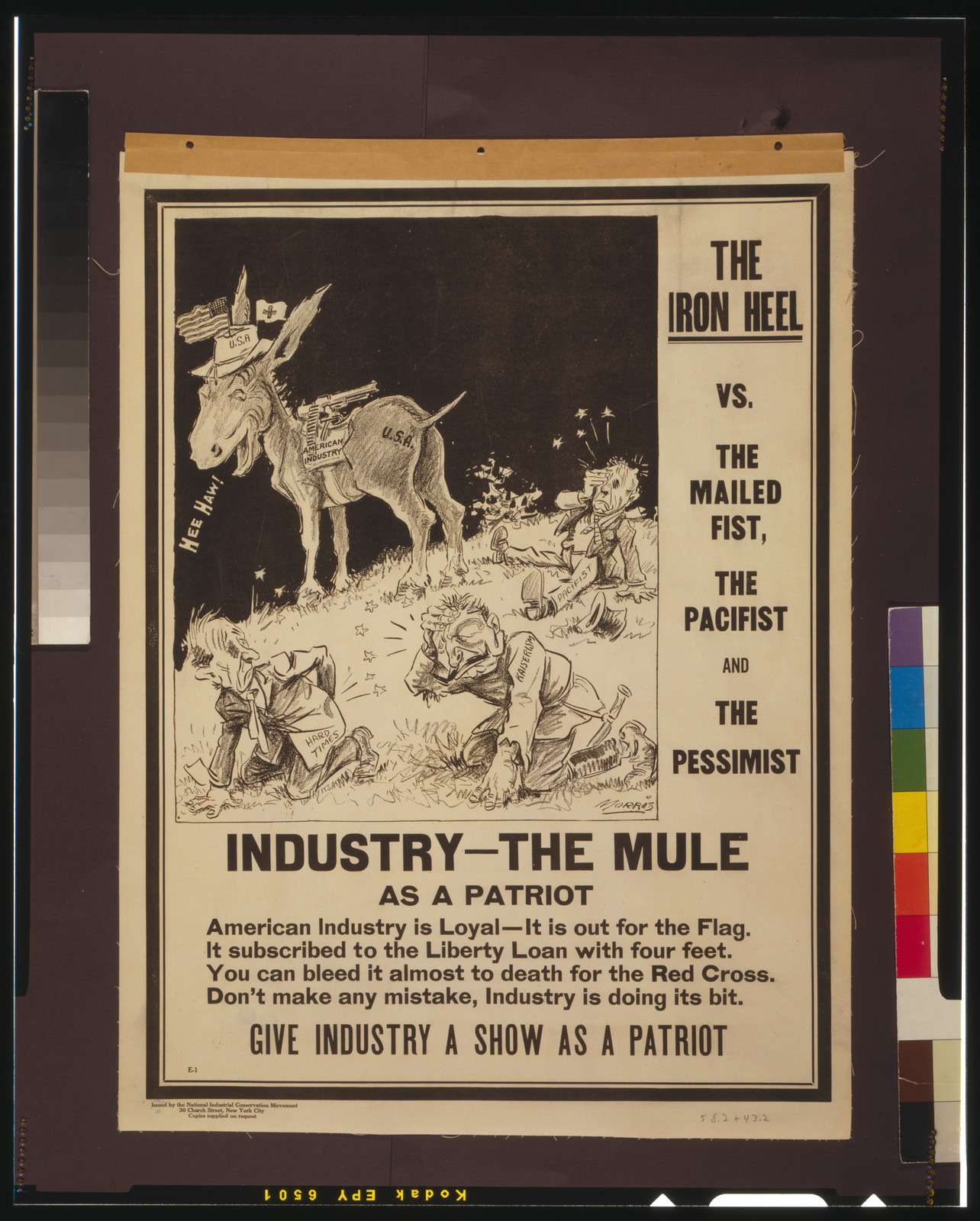 The iron heel vs the mailed fist, the pacifist, and the pessimist / Morris., [1917] — vintage poster