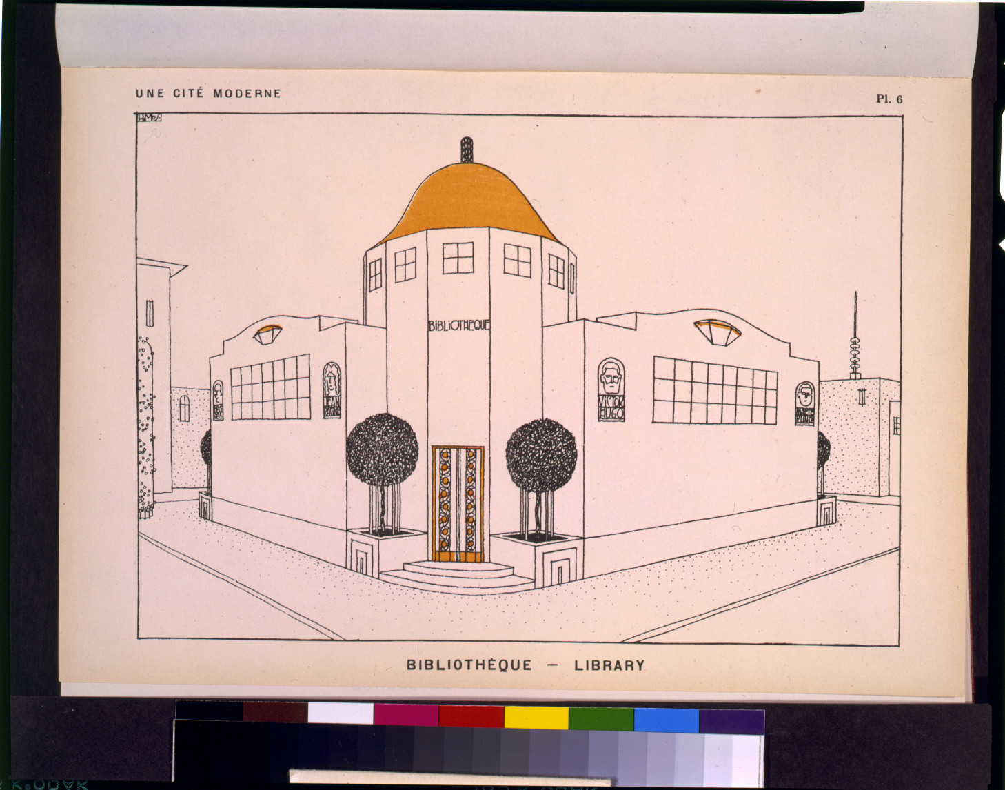Bibliothèque - library / RMS., London : Benn Brothers Ltd., [1922] — antique lithograph