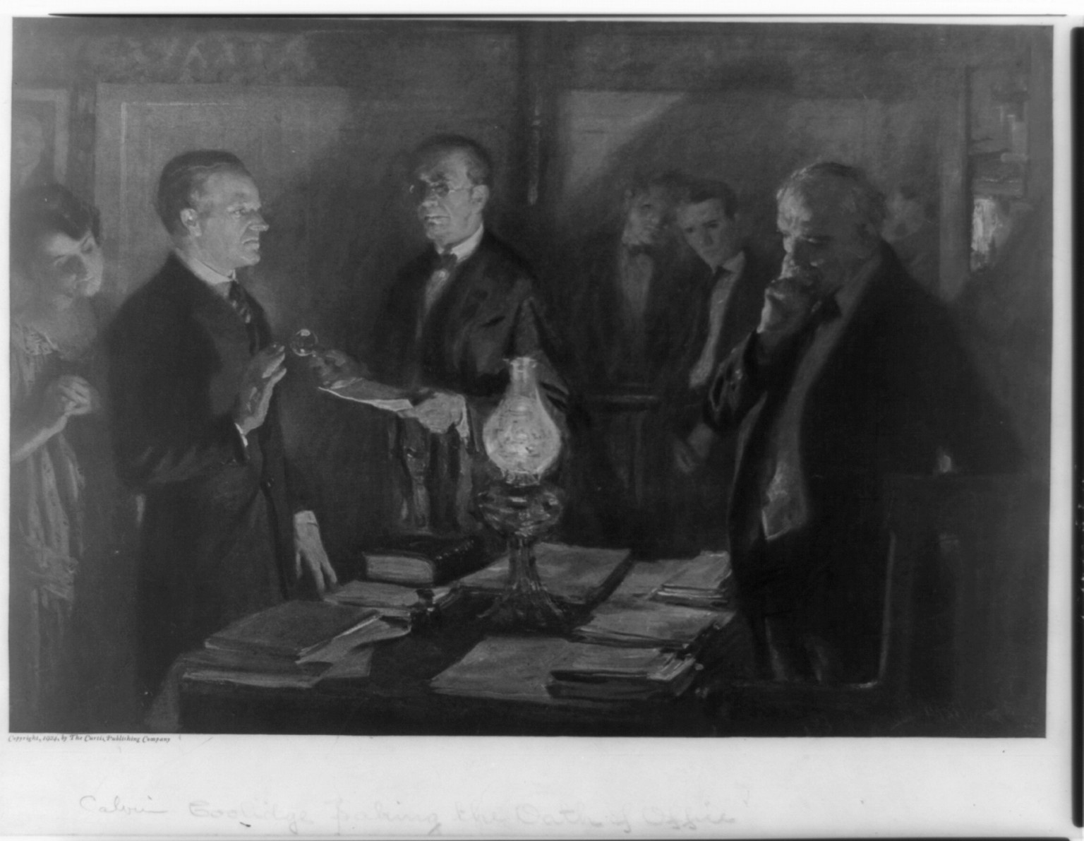 [Calvin Coolidge taking the oath of office], c1924. — historic print
