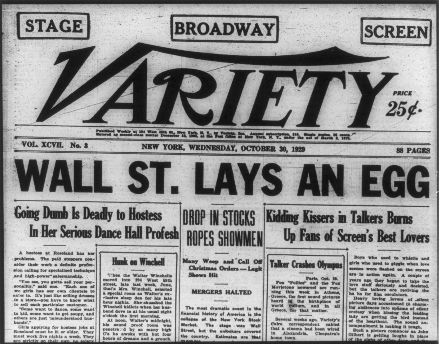 Wall St. Lays An Egg, 1929 — historic print
