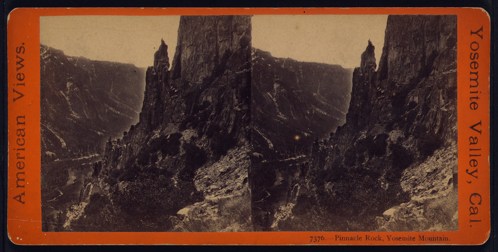 Pinnacle Rock Yosemite Mountain, 1875 — historic photograph