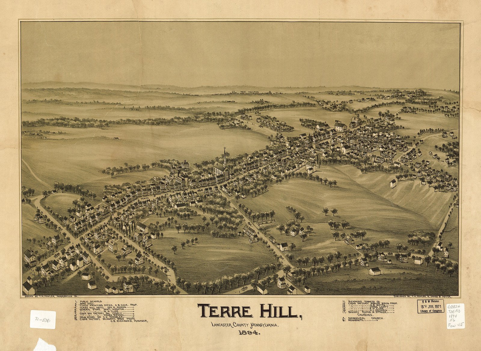 Terre Hill, Pennsylvania, 1894, 1894 — antique map