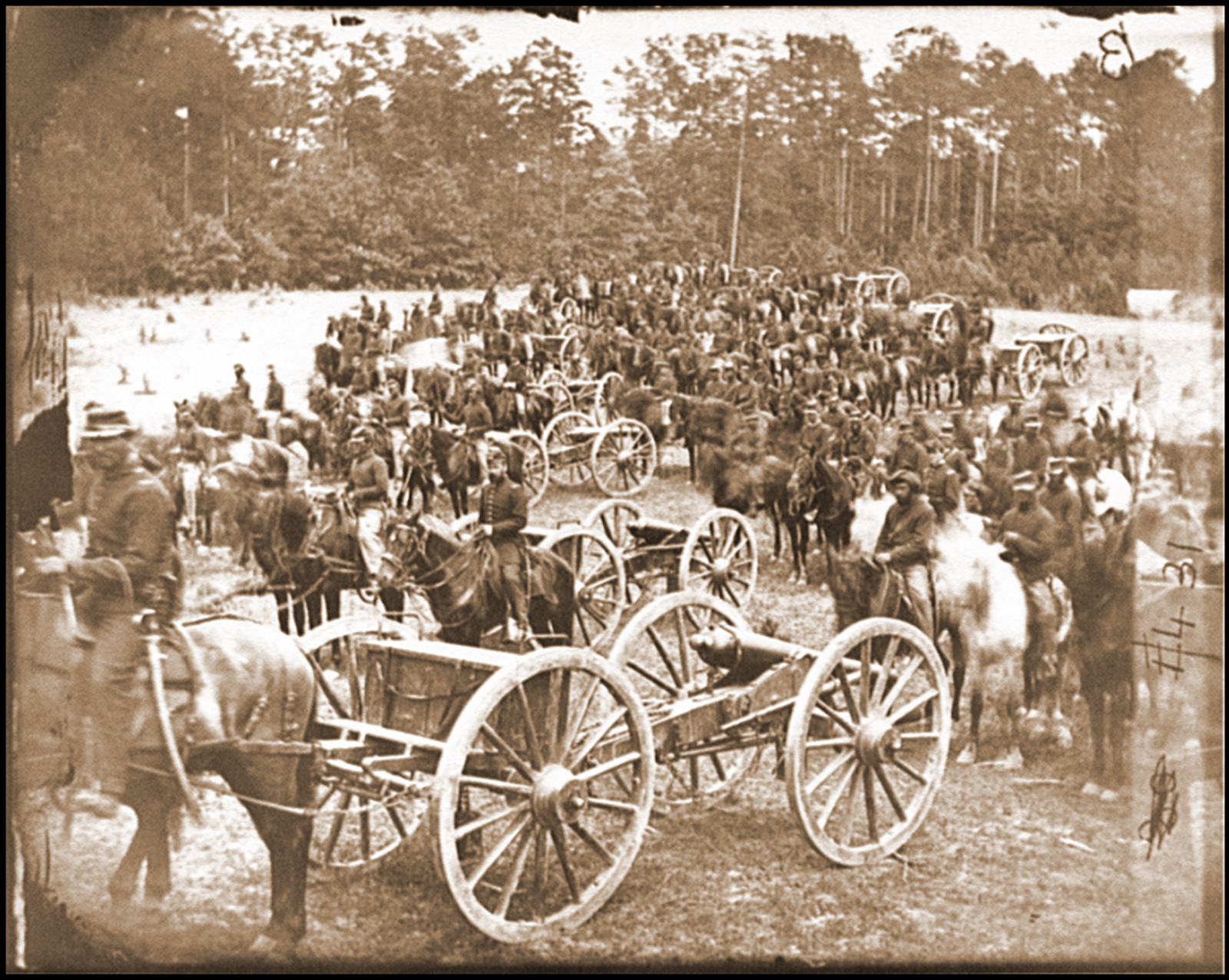 Fair Oaks Va. vicinity. Horatio G. Gibsons C and G Batteries, 1862 — historic photograph