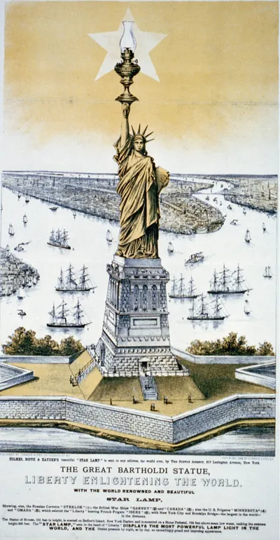 The great Bartholdi statue, Liberty enlightening the world with the world renowned and beautiful Star Lamp.
