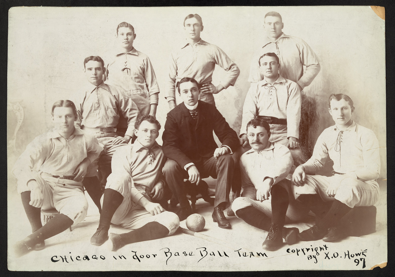 Chicago in door base ball team, c1897. — historic photograph