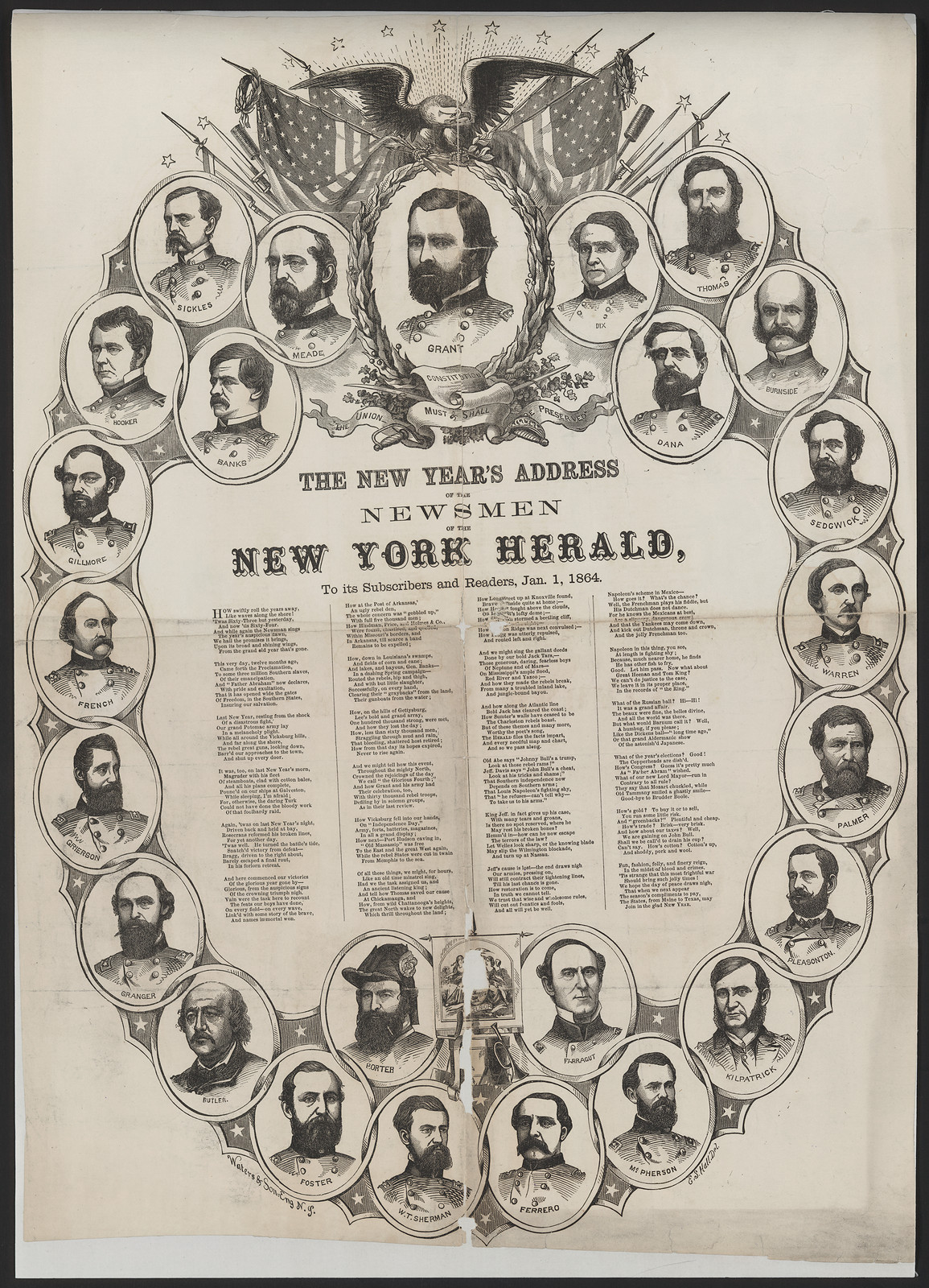 The New Year's Address of the New York Herald, 1864 — historic image