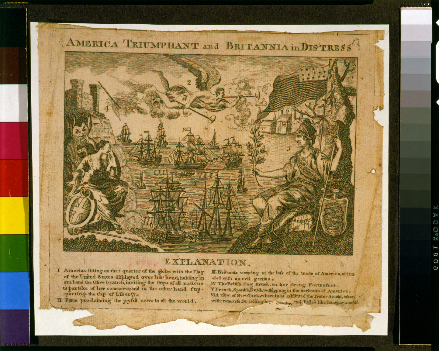 America triumphant and Britannia in distress, [Boston : s.n., 1782] — historic print
