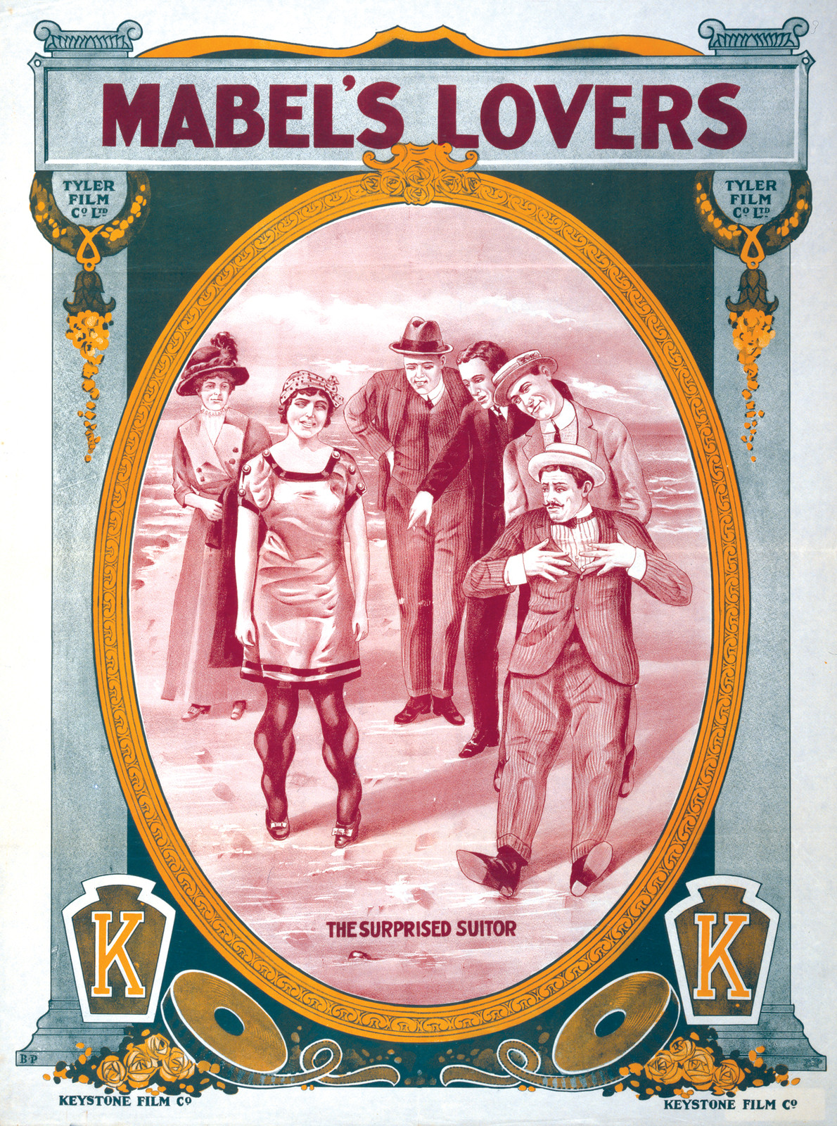 Mabel's Lovers: The Surprised Suitor, 1912 — vintage poster