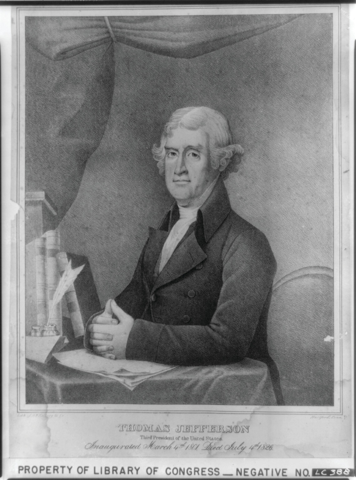 Thomas Jefferson. Third president of the United States, [no date recorded on shelflist card] — historic print
