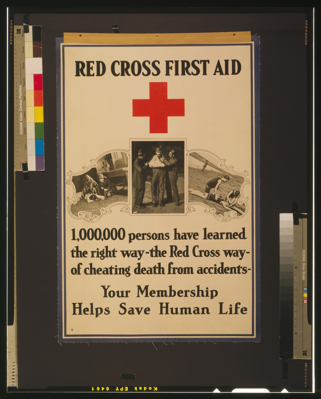 Red Cross first aid 1,000,000 persons have learned the right way--the Red Cross way--of cheating death from accidents., [1919] — vintage poster