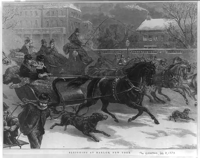 Sleighing at Harlem, New York