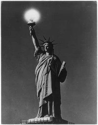 [The Statue of Liberty: View of the statue, not including base]
