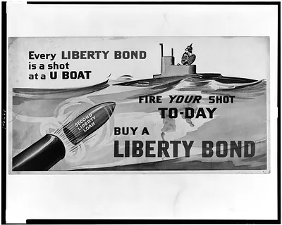 Every Liberty Bond is a shot at a U boat--Fire your shot today--Buy a Liberty Bond