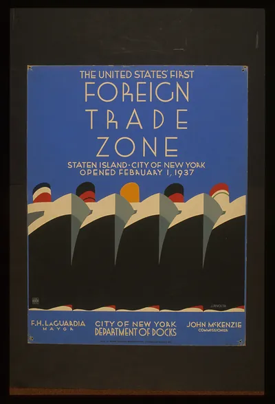 The United States first foreign trade zone Staten Island City of New York opened Febr