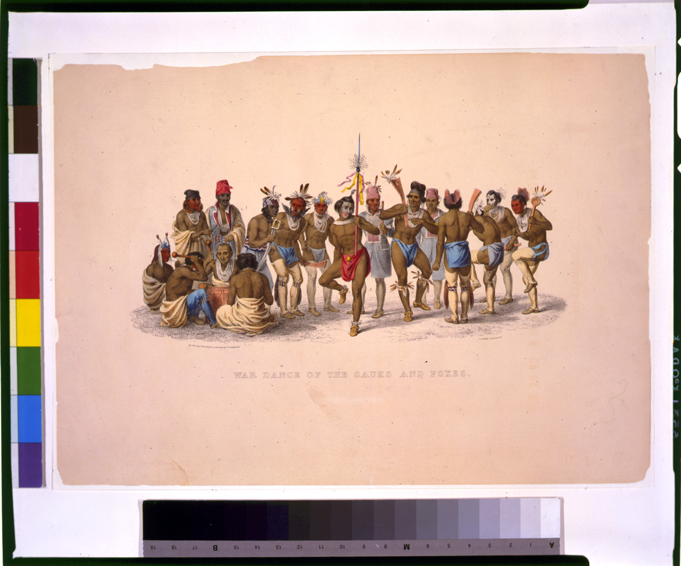 War dance of the Sauks and Foxes / on stone by Corbould from a painting by P. Rindisbacher ; printed by C. Hullmandel., [between 1825 and 1834] — antique lithograph