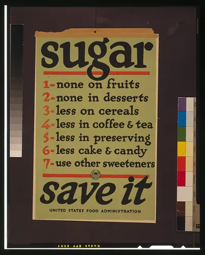 Sugar: Save It poster, United States Food Administration