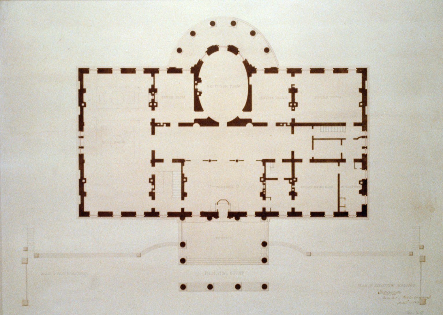 [The White House (Executive Mansion") D.C. Principal floor reflected ceiling Washington stairs, 2002719400 — historic image
