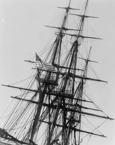 Boats. Masts of U.S. Constitution