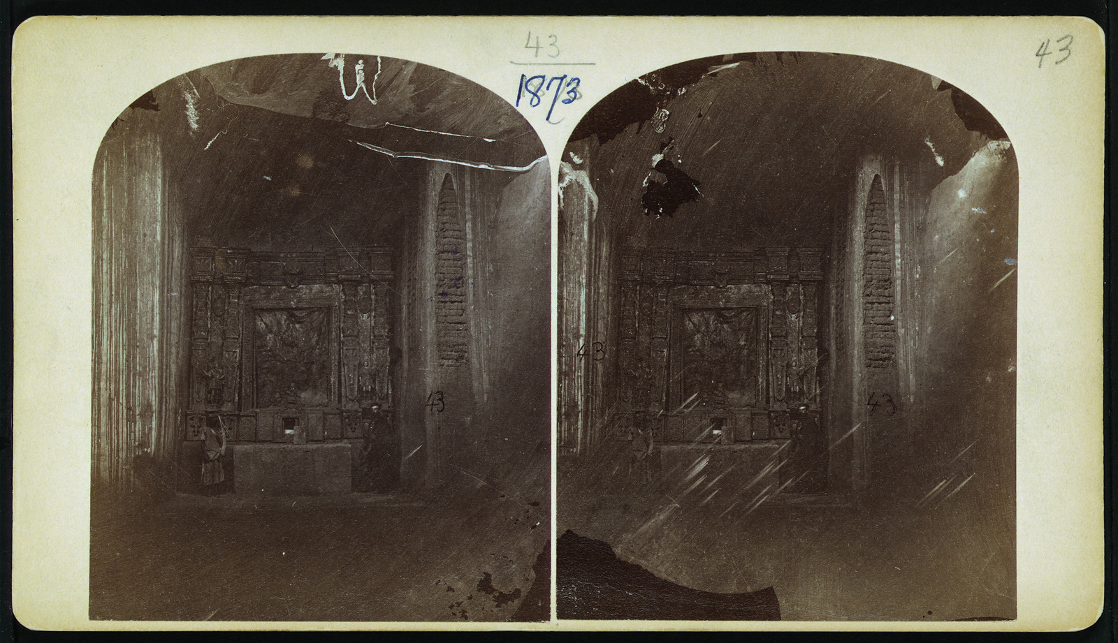 Ruins of the altar at old Mission Church Zuni Pueblo N.M., 1873 — historic photograph