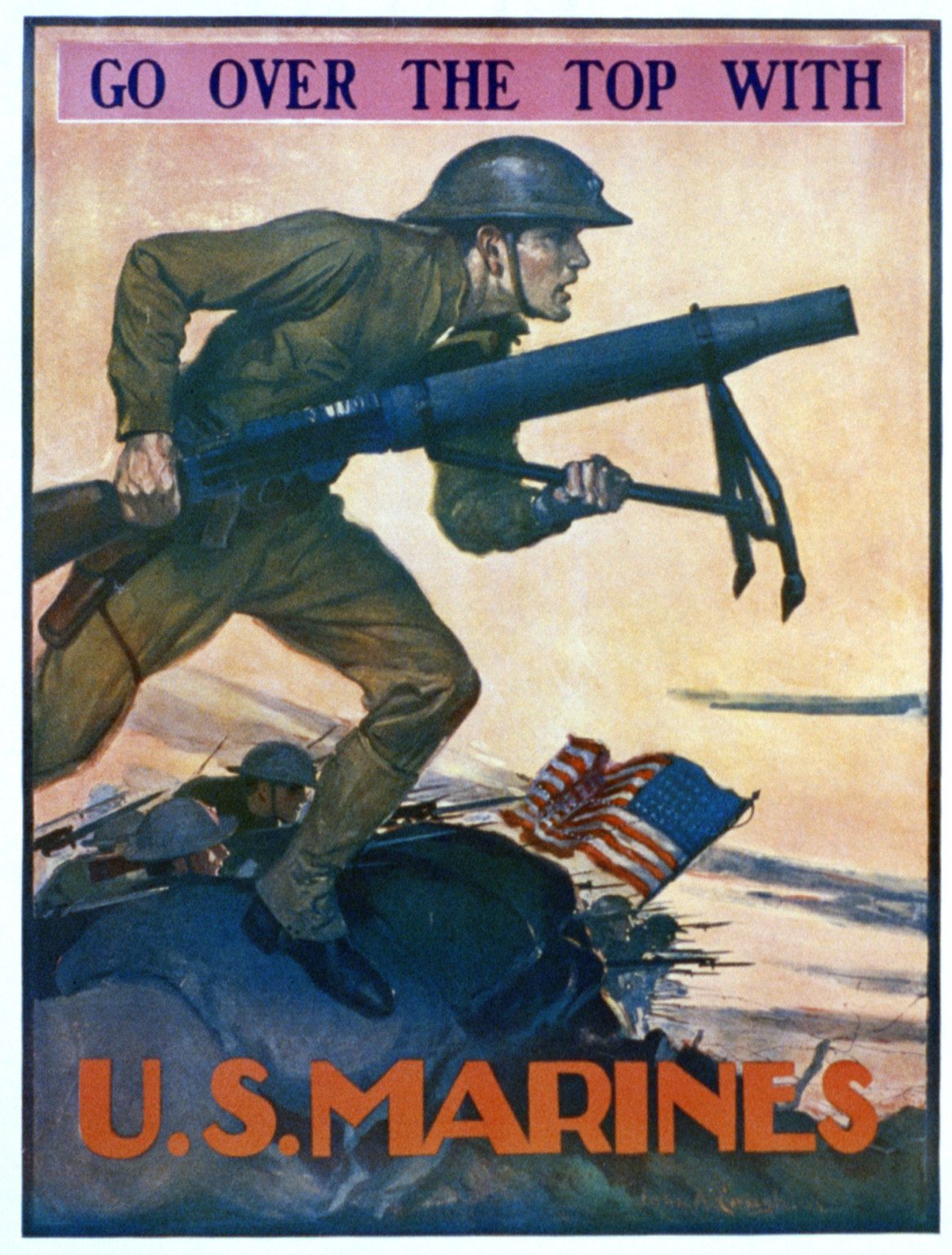 Go over the top with U.S. Marines / John A. Coughlin., 1917 — vintage poster